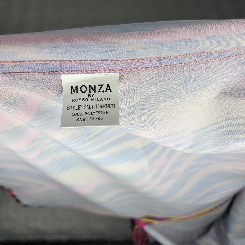 Monza by Rosso Milano Psychedelic Pattern Dress Shirt - Long Sleeve Tailored Fit - Picture 5 of 6